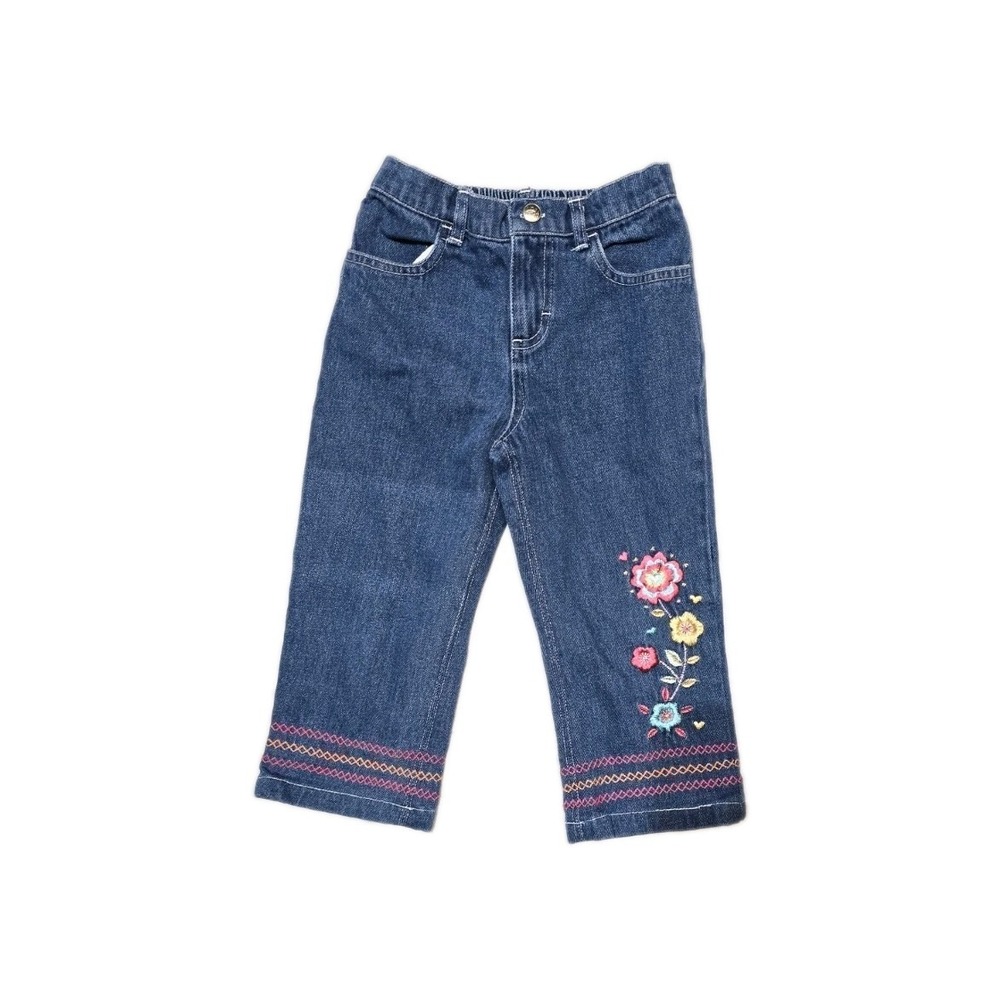 Nickelodeon Nick Jr Jeans With Embroidered Flowers Girls 6X Dora The Explorer